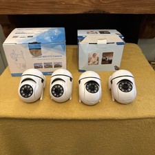 Techage 8MP IP Outdoor Cameras WiFi-PTZ 3.6mm Lens. 4 Camera Pack New Open Box