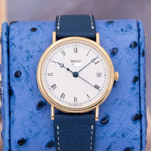 2000s Breguet Classique 5910 White Guilloche Dial 18k Yellow Gold 34mm