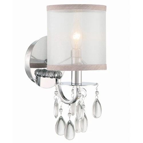 Crystorama Hampton 13" High Chrome Wall Sconce - Picture 1 of 6
