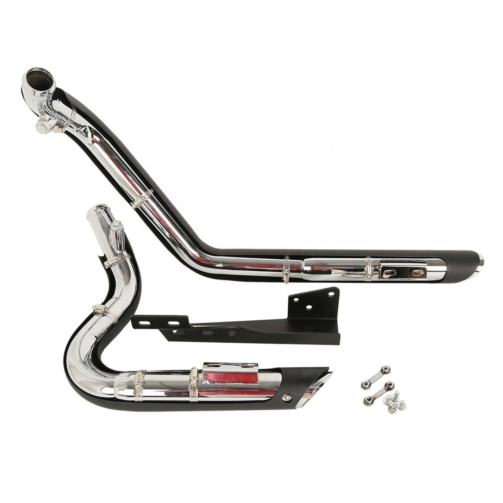 Black Staggered Shortshots Exhaust Pipes for Harley-Davidson XL 883 N Iron 12-12
