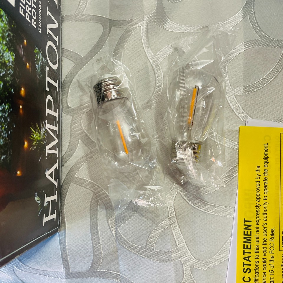 Hampton Bay 24 Light 48' Plug In Edison Patio String Lights Indoor ...