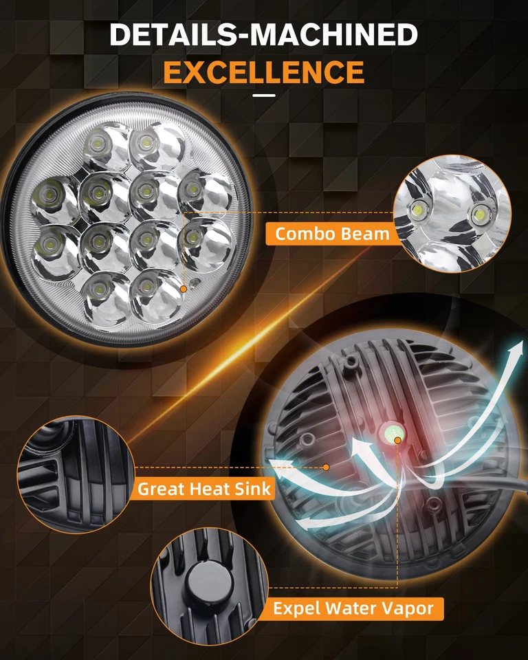 Faro LED de 1 pieza de 5-3/4" 5,75" pulgadas para Yamaha V-Star XVS 650 950/1100 Foto 4 de 4