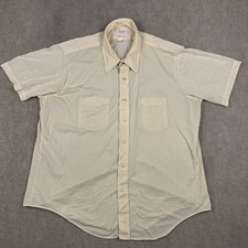 Vintage 70s Arrow Dectolene Dagger Collar Shirt 17.5 Short Sleeve Mod Disco