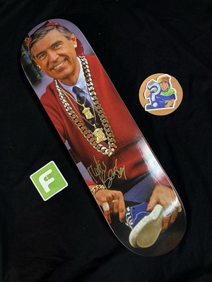 RARE SIGNED Theotis Beasley Icy Mister Rogers Baker Skateboard Deck AUTOGRAPHED