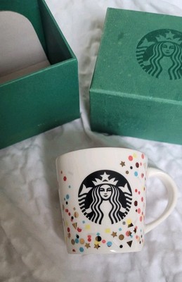 2016 Holiday Starbucks 3 oz Espresso Cup Mini Mug Confetti White New