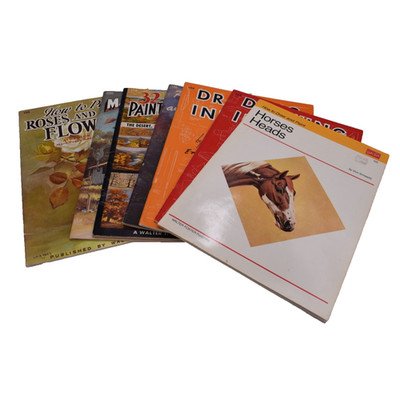 Lot of 7 Vtg Walter T. Foster Oversized Art Drawing Painting How To Books
