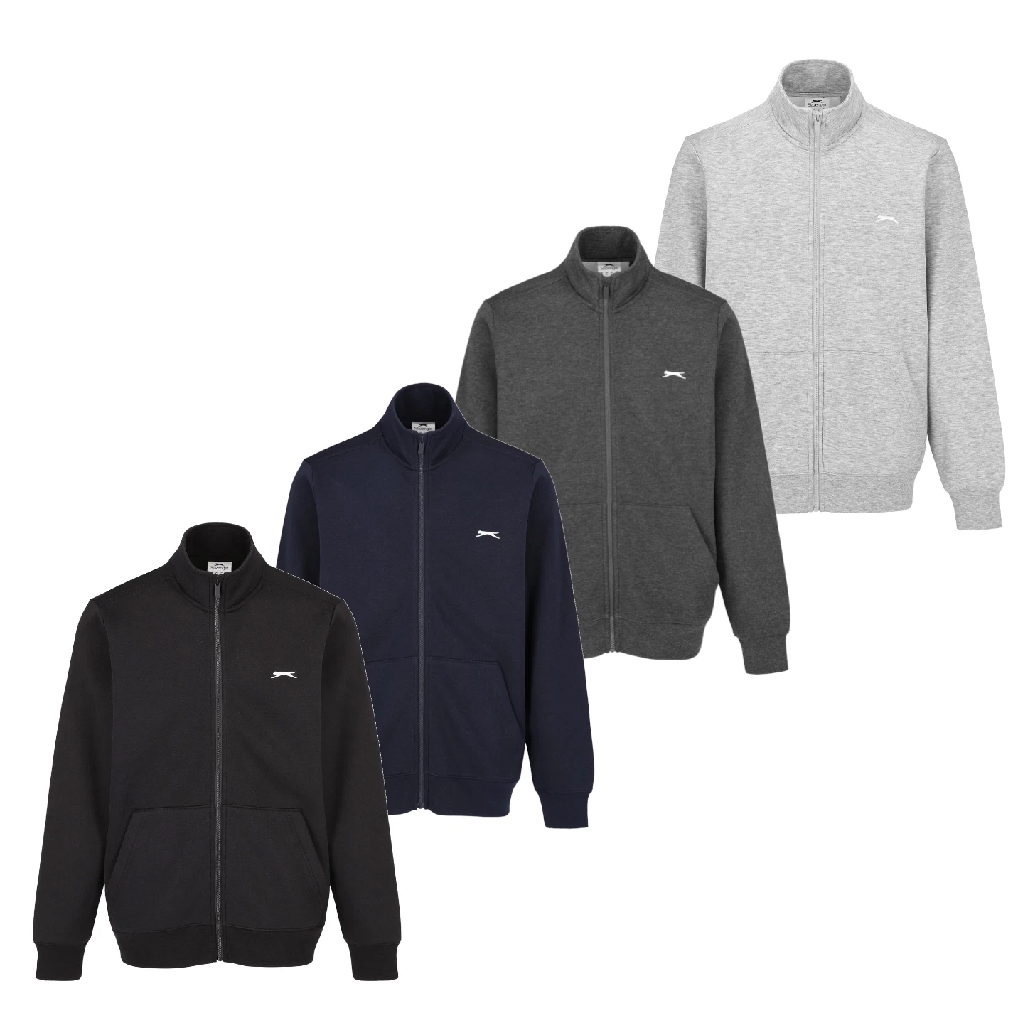 Mens Slazenger Full Zip High Neck Tracksuit Top Sweater Jumper Jacket