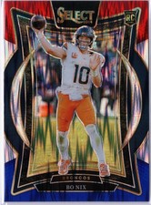 2024 Panini Select - Concourse Bo Nix #30 Red & Blue Shock Prizm (RC)