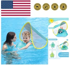 Blue Dolphin Baby Float with Sunshade - Safe & Comfortable for Little Swimmers