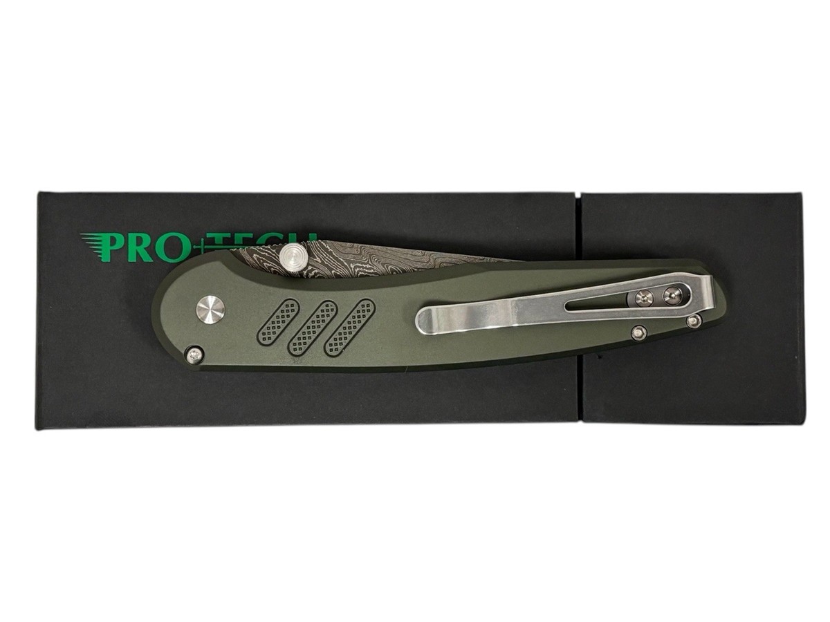 Pro-Tech 2026 Avalon Custom 003 Nichols Boomerang Damascus Blade