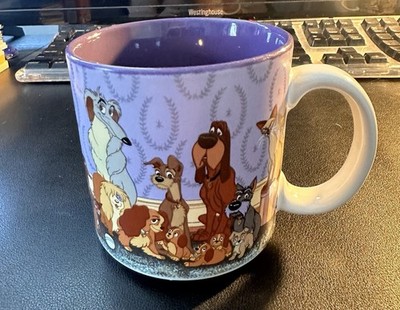Vintage Disney Lady and the Tramp Mug Made in Japan Ceramic Jock Trusty Dogs 90s
