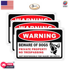 Private Property No Trespassing Sign 10x7 Aluminum Reflective Outdoor 3 Pack Set