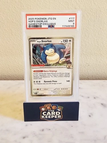 2025 POKEMON JTG EN-JOURNEY TOGETHER GAMESTOP EXCLUSIVE #117 HOP'S SNORLAX PSA 9