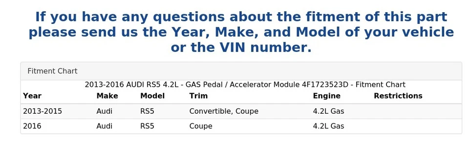 AUDI RS5 2013-2016 4,2 L - Pedal de gasolina/módulo acelerador 4F1723523D Foto 4 de 4