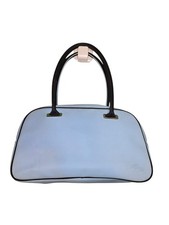 Lacoste borsa da bowling blu chiaro borsa tote bag borsa accenti neri hardware argento usata in ottime condizioni