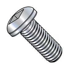 #10-24 x 5/8 in Square Pan Machine Screw, Zinc Plated Steel, 7000 PK, 1010MQP