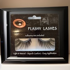 NEW Flashy Lashes Long Black Silver Gems Costume Eyelashes Cosplay