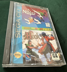 RARE Sega CD Games "3 Ninjas Kick Back" And "Hook" Double Deal w/ box and games