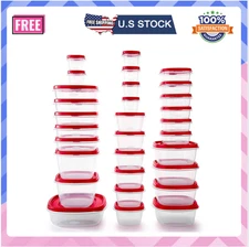60-Piece Rubbermaid Food Storage Set - Microwave & Dishwasher Safe, Red