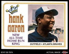 1974 Topps #1 Hank Aaron New All-Time Home Run King Braves HOF 7 - NM