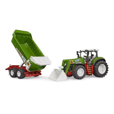 Bruder 03452 ROADMAX Traktor mit Frontlader und Kippanhänger