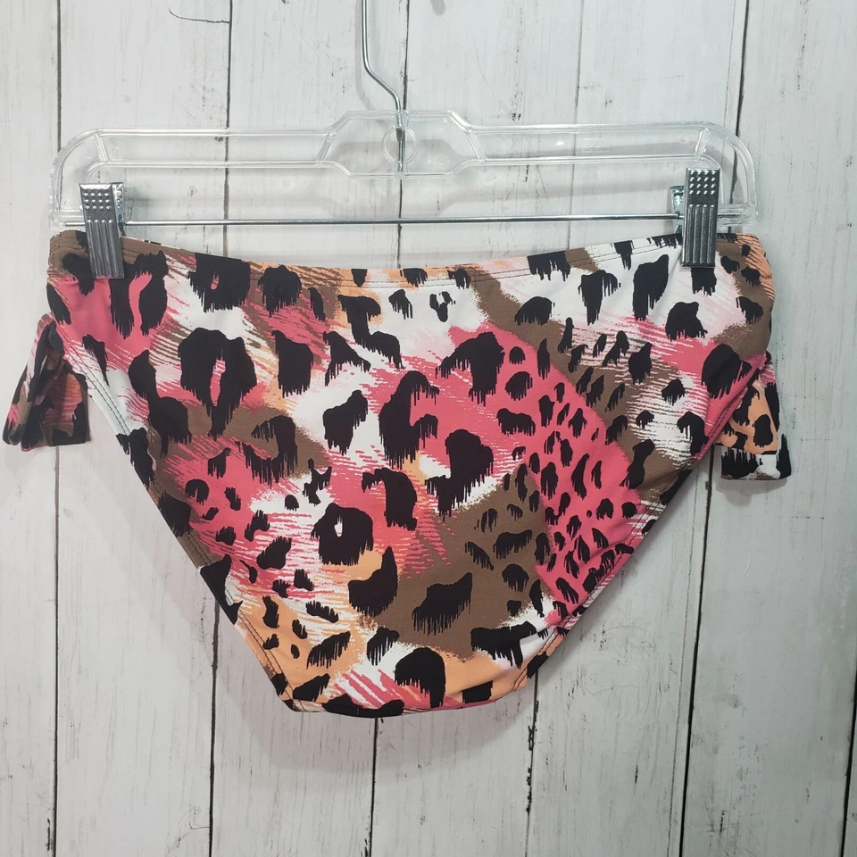 Beach House 女式动物印花比基尼底部臀部领带细节 10 码 — 第 2/4 张图片