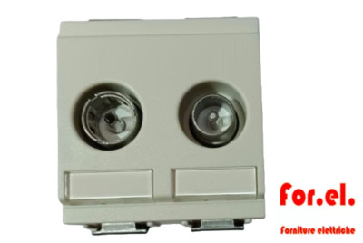VIMAR 17070.20.B - Durchgangs-Koaxialsteckdose 2 Reduzierte Module
