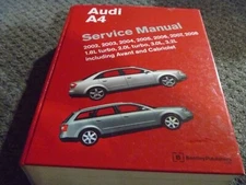 2002 Audi A4 Sedan Wagon Shop Service Repair Manual 1.8L 2.0L Turbo 3.0L 3.2L xz
