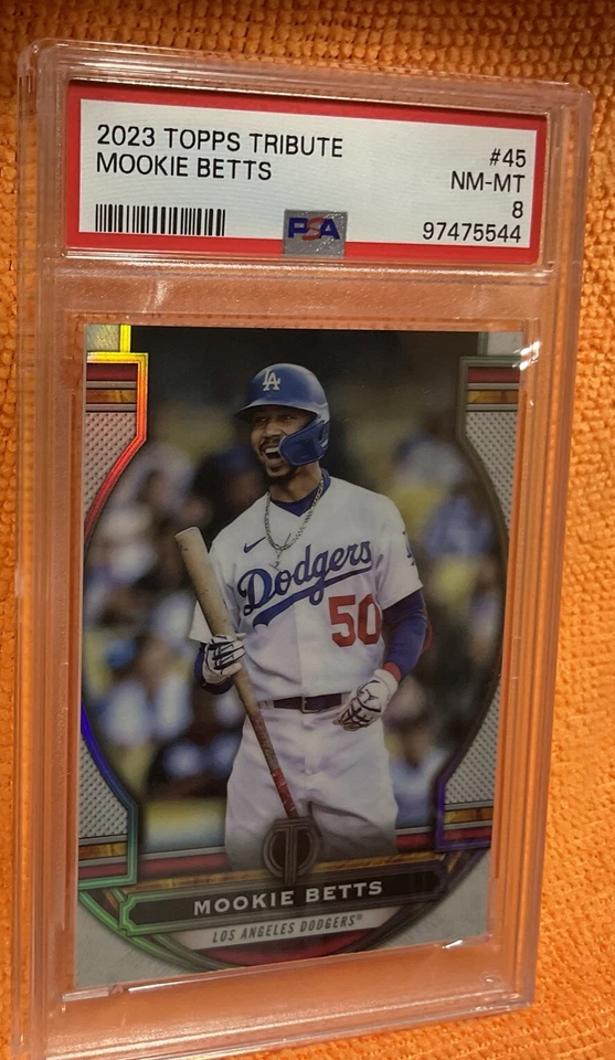 2023 Topps Tribute Mookie Betts #45 LA Dodgers PSA 8 NM-MT - Image 4 of 4