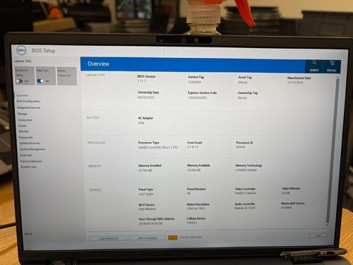 Dell Latitude 7450 Ultra 5 135 Mainboard 32gb komplett getestet LA-N411P (PS4)