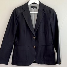 RAG and BONE Dark Navy Fully Lined Two-Button Patch Pockets Women Blazer Size 6