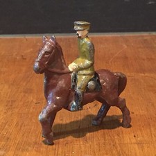 Antique Vintage Cast Iron Toy Soldier Officer on Horse