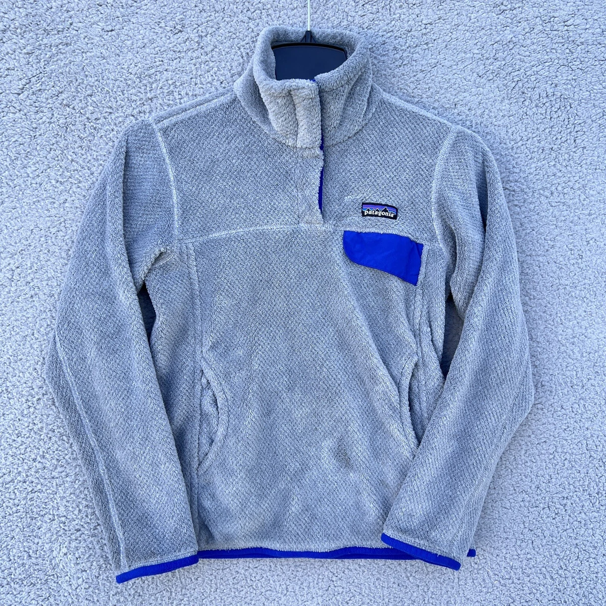 Gray and blue patagonia pullover sale
