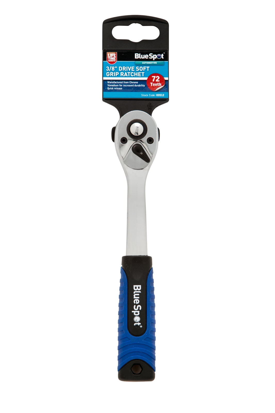 Blue Spot 02012 3/8"" Soft Grip Ratchet (72 Teeth)