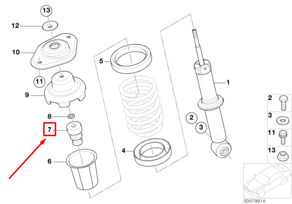 NEW MINI CABRIO R52 REAR AUXILIARY SHOCK ABSORBER 6763137 