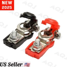 Car Battery Terminal Connector Positive Negative Post Heavy Duty Clamp Clip Pair