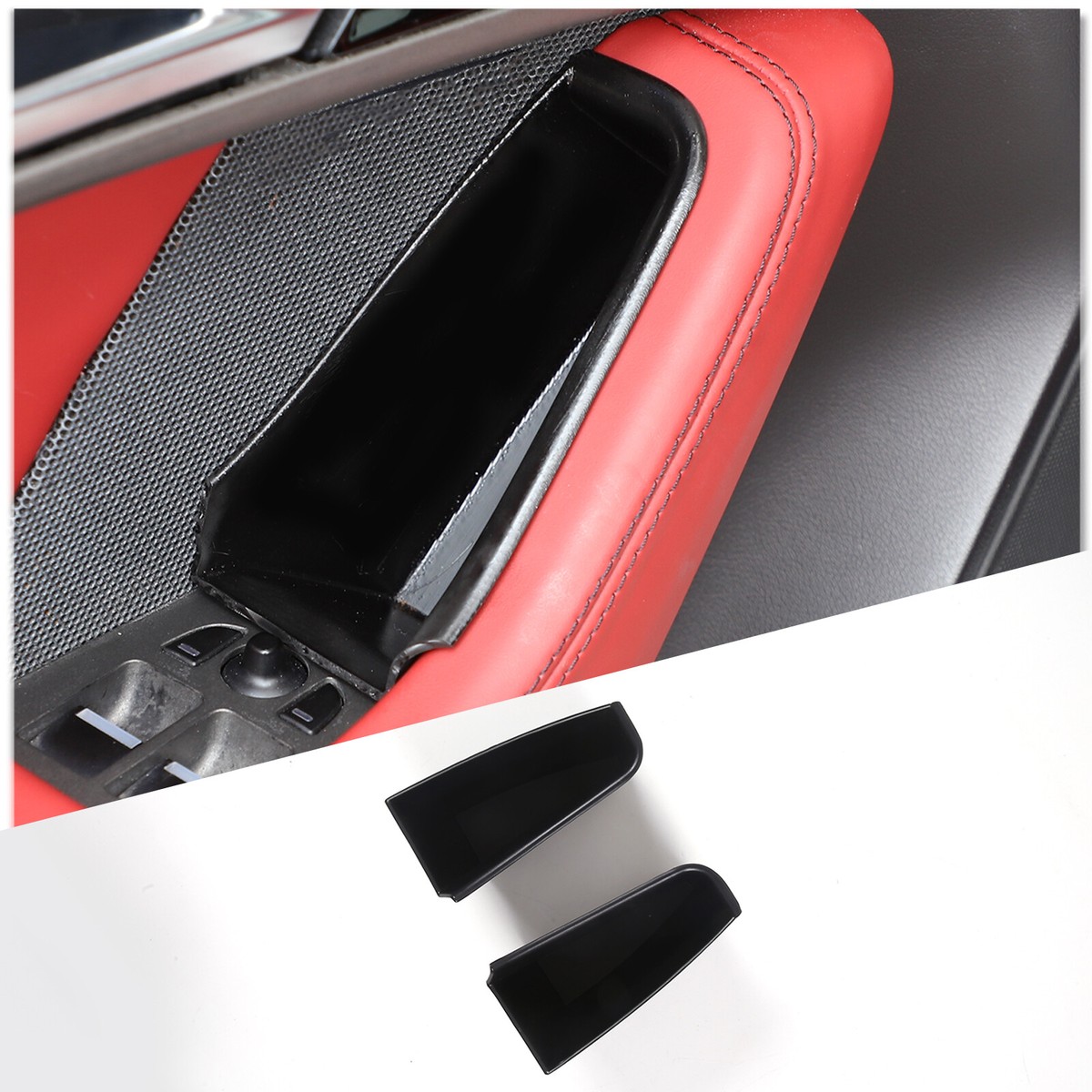 Black ABS Door Handle Storage Box For Jaguar F-TYPE 2013-2024 US