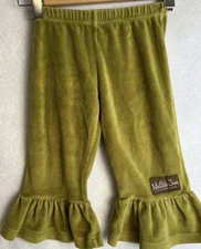 Matilda Jane Girls size 2 Character Counts Green Velour Pear Big Ruffles  EUC