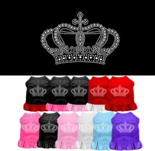 Classic Rhinestone Crown Dress Pet Clothing Apparel  