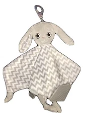 Booginhead Security Blanket Lovie Bunny Rabbit Pacipal Gray And White Chevron