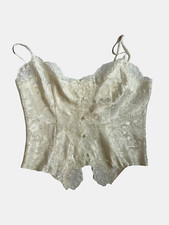 NWT VTG Victoria  s Secret Gold Label Top Serena Jacquard Lace Size M Coquette