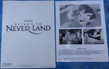 Disney Return To Neverland Publicity Press Book & Photo Promotional Peter Pan