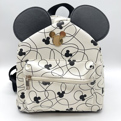 Bioworld Disney's Mickey Mouse Mini White & Black Backpack with Ears