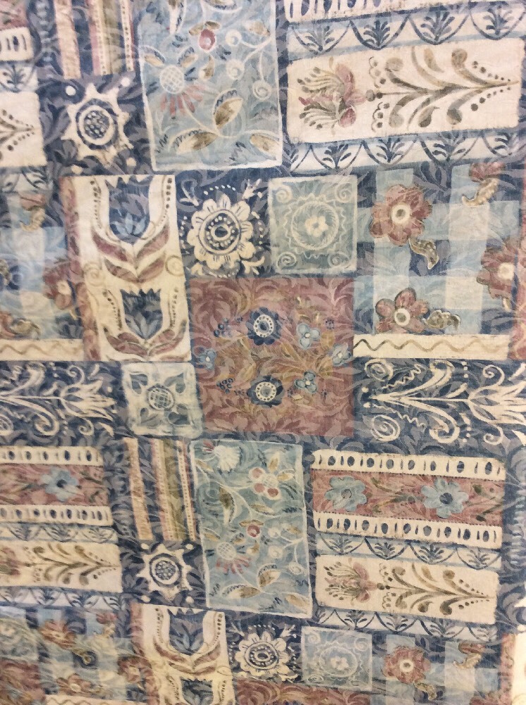 TELA CORTINA AZUL 9,08m Concierto Flamenco Jacquard Azul Rosa