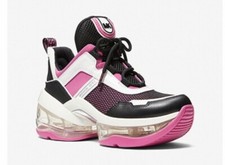 Zapatillas deportivas Michael Kors Olympia Trainer Extreme para mujer Cerise Multi.
