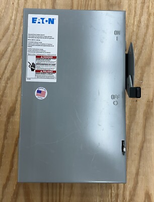 NEW EATON DG222UBG 60 AMP SAFETY DISCONNECT SWITCH TYPE 1 INCLOSURE - INDOOR NEW
