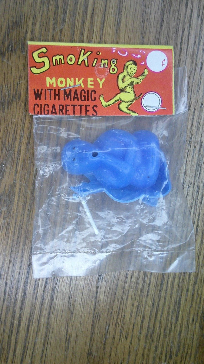 MCM 5 and dime store toys smoking Monkey w/ cigarette in original package  Z105