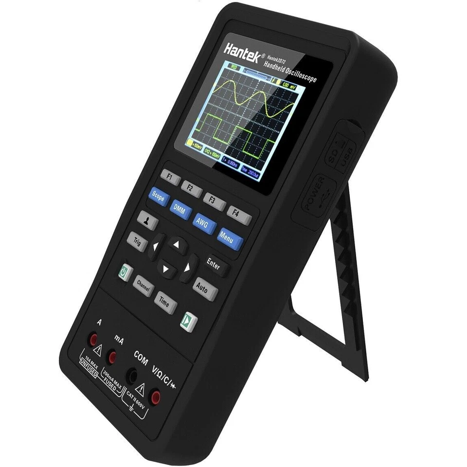 Hantek Digital Oscilloscope 2CH Type C 40/70MHz +Waceform Generator +Multimeter - Image 4 of 4