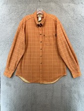 Beretta L/S Button Up Shirt Men’s Size XL Polyester Orange Plaid Soft Outdoors