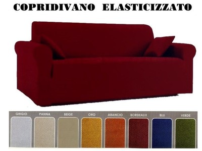 COPRIDIVANO COPRIPOLTRONA ELASTICIZZATO TINTA UNITA 1-2-3-4-POSTI